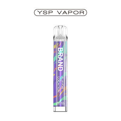 600 puffs 2 ml vloeibare kristalhelder E-sigaretbatterij 400mAh Wegwerp TPD