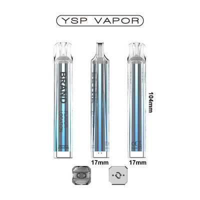 600 puffs 2 ml vloeibare kristalhelder E-sigaretbatterij 400mAh Wegwerp TPD